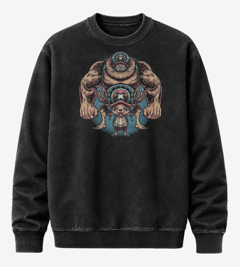Poleron Polo Acid Wash Negro de One Piece Super Chopper