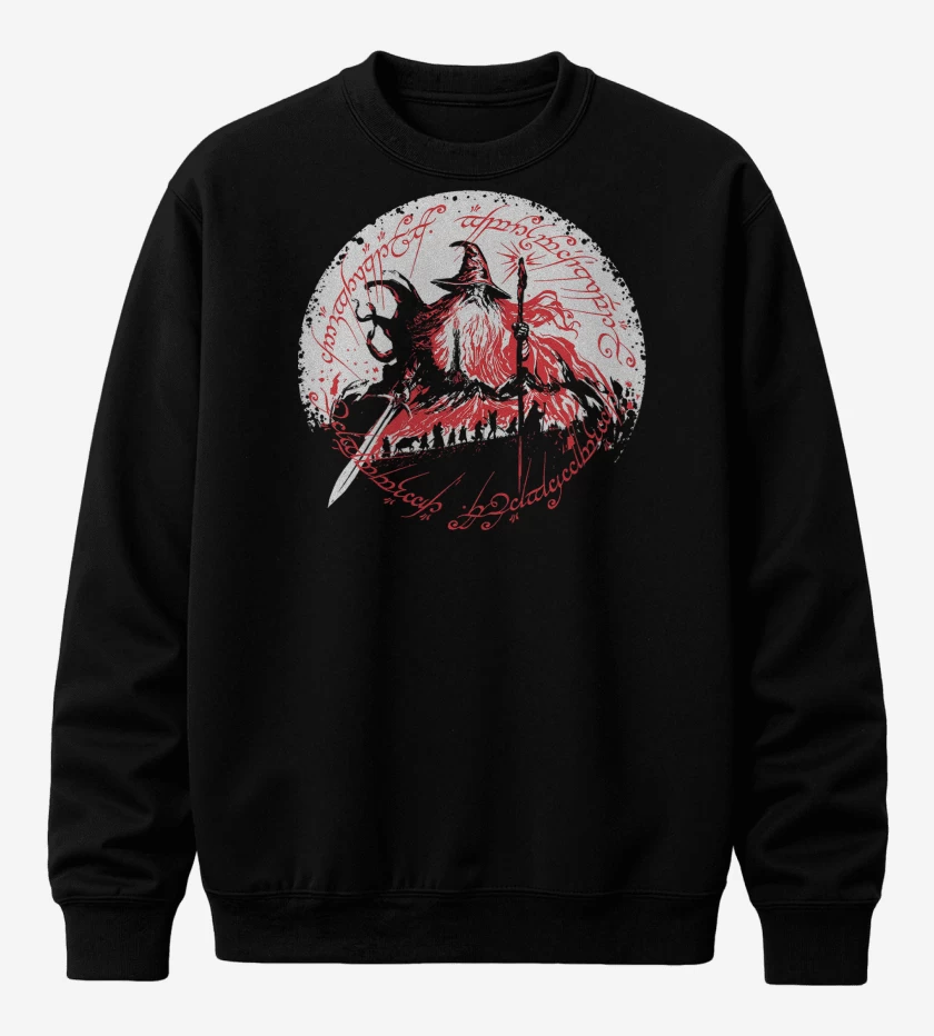 Poleron polo Negro de Señor de los Anillos Gandalf Comunidad