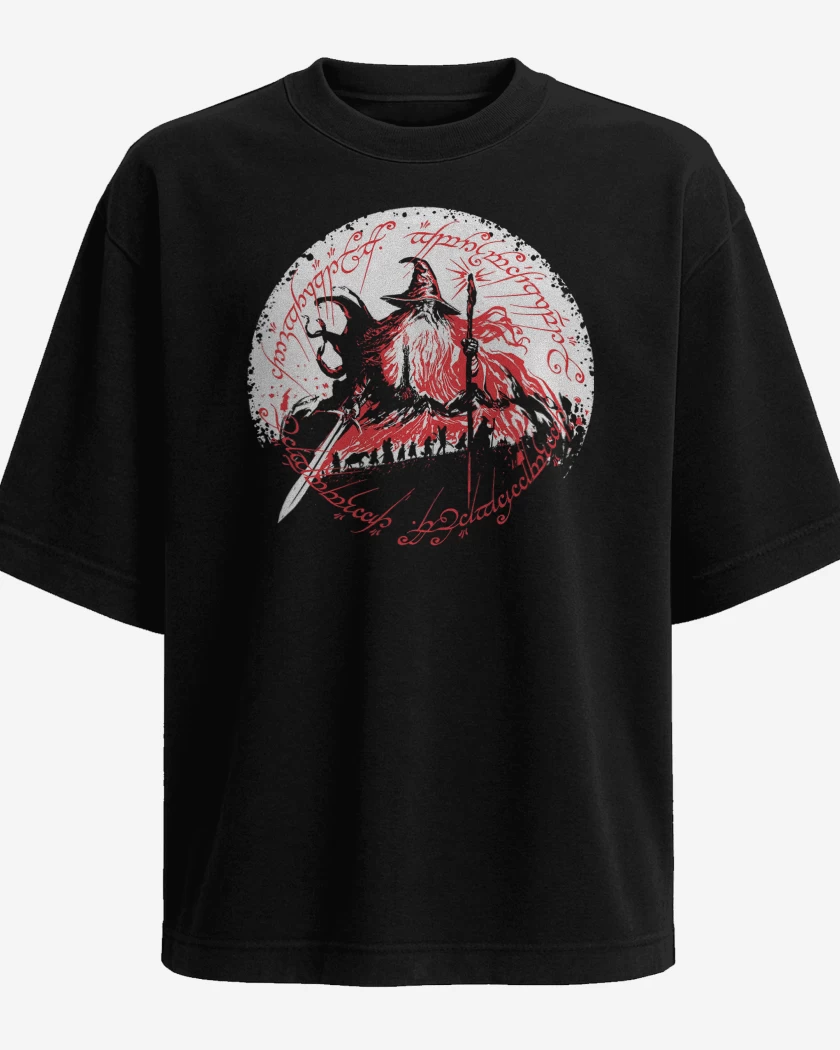 Polera Oversize Señor de los Anillos Gandalf Comunidad
