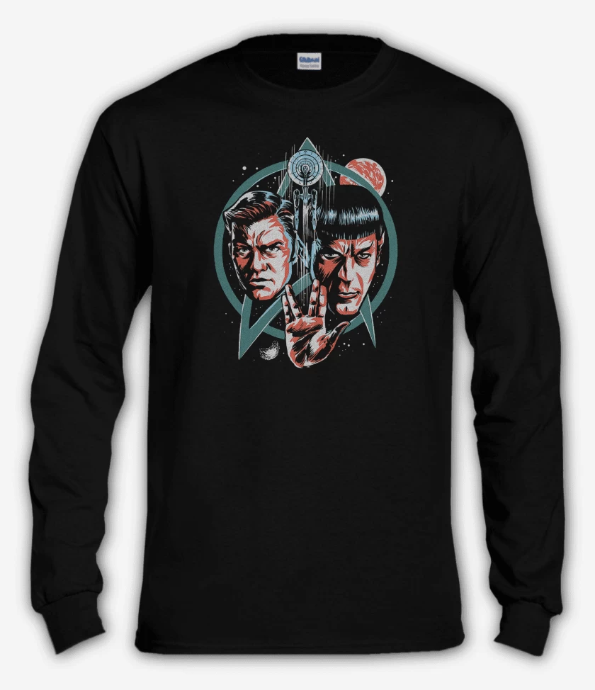 Polera manga larga Negro de Star Trek Spock & Tiberius