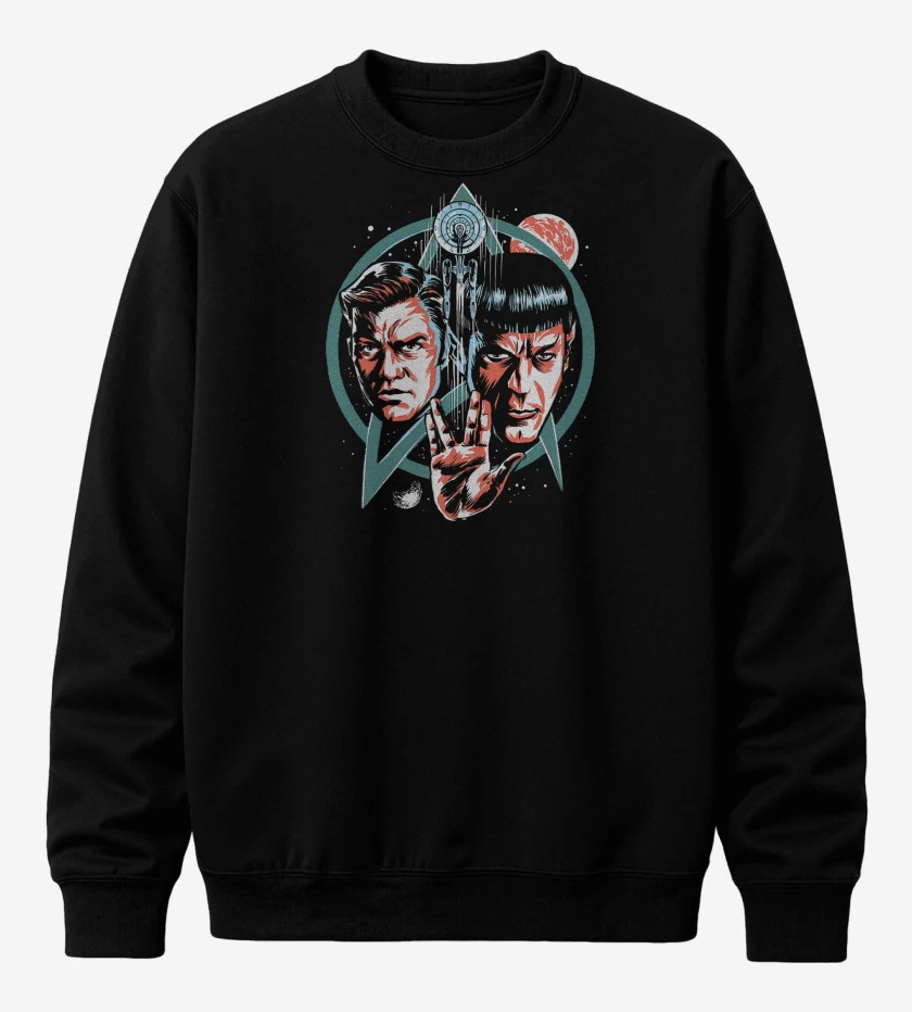 Poleron polo Negro de Star Trek Spock & Tiberius
