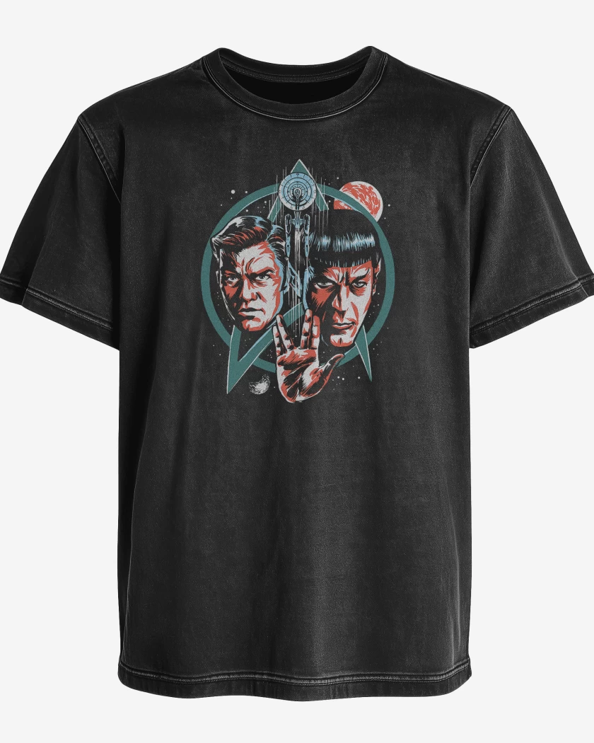 Polera desgastada Negro de Star Trek Spock & Tiberius