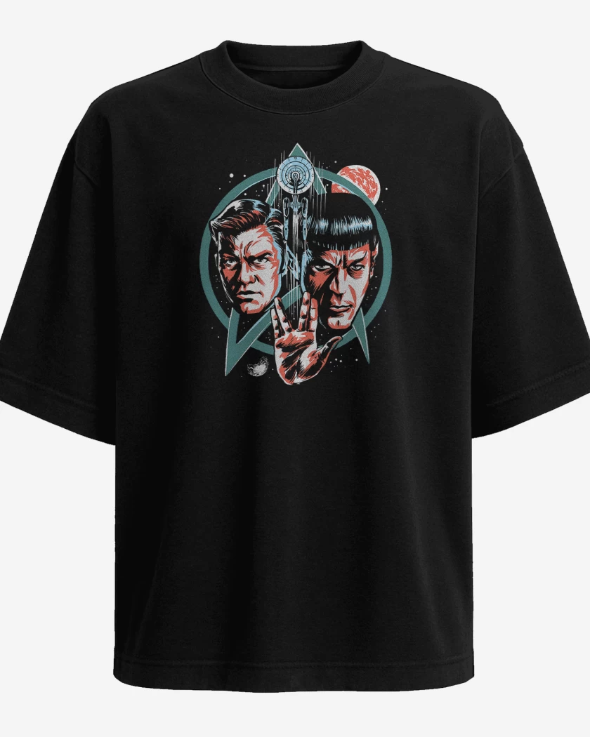 Polera Oversize Negro de Star Trek Spock & Tiberius