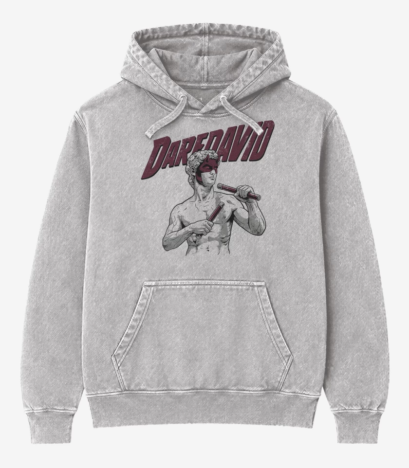 Poleron Canguro Acid Wash Gris Melange de DareDavid