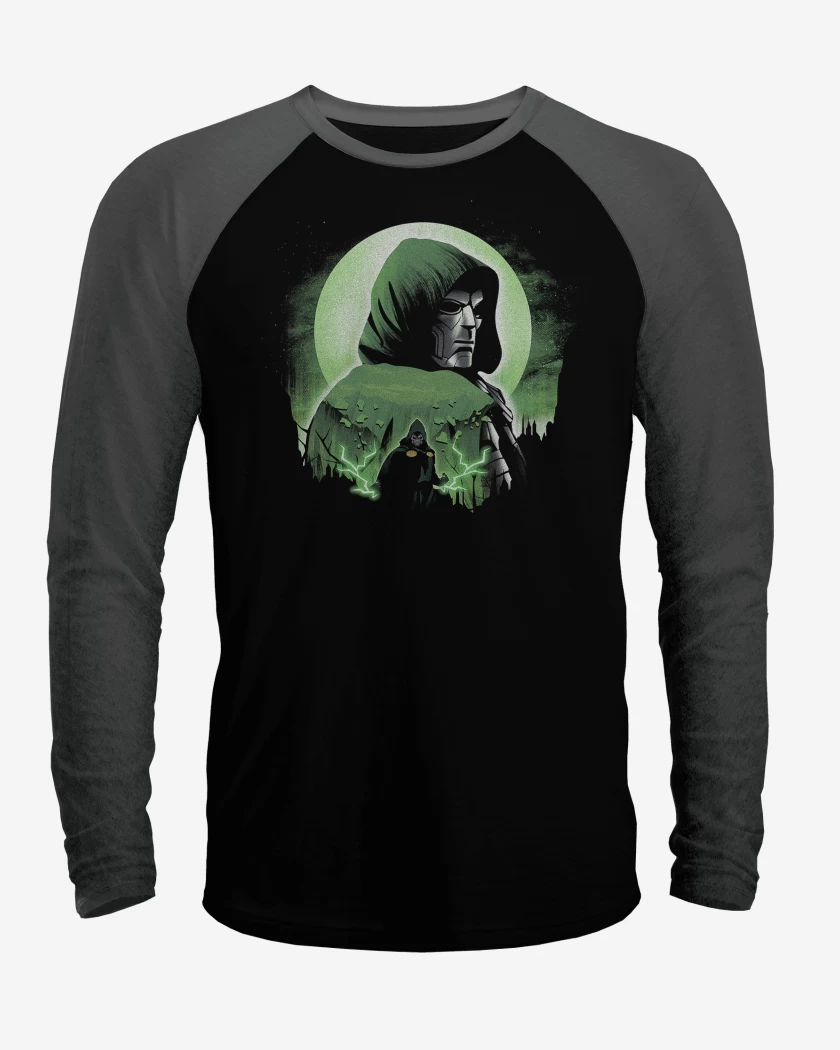 Polera Raglan Negro / Negro Heather de Doom Dr