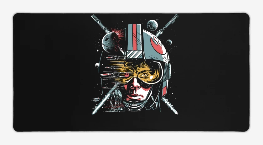 Mouse pad Gamer Negro de Luke Skywalker Star Wars
