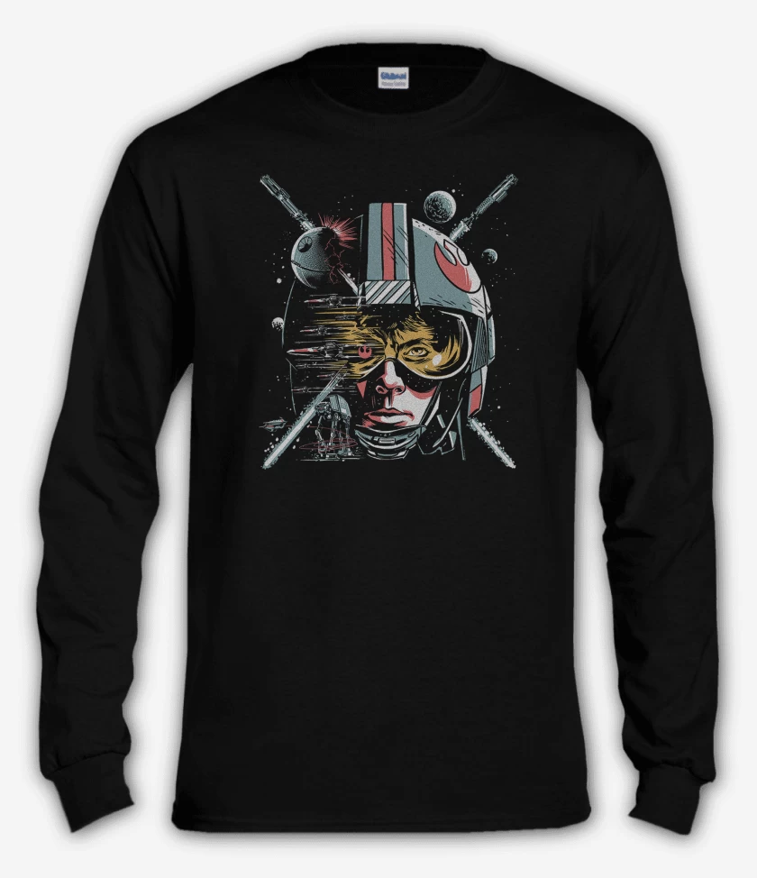 Polera manga larga Negro de Luke Skywalker Star Wars