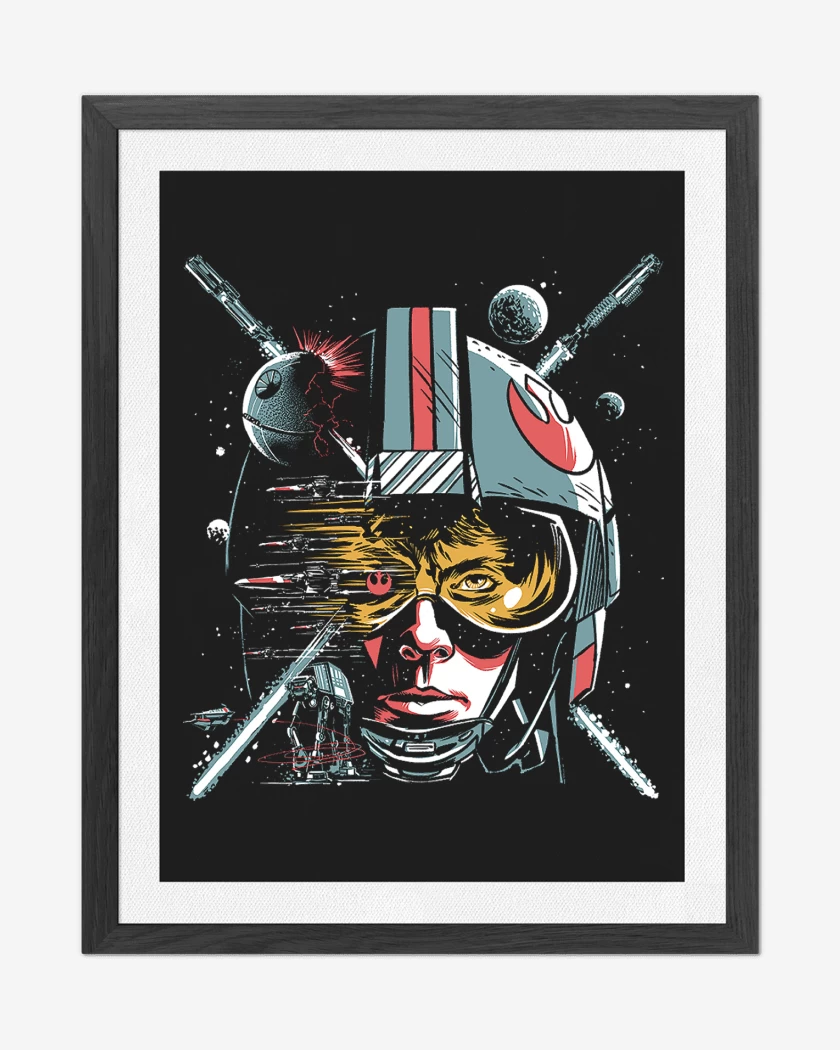 Cuadro decorativo Negro de Luke Skywalker Star Wars