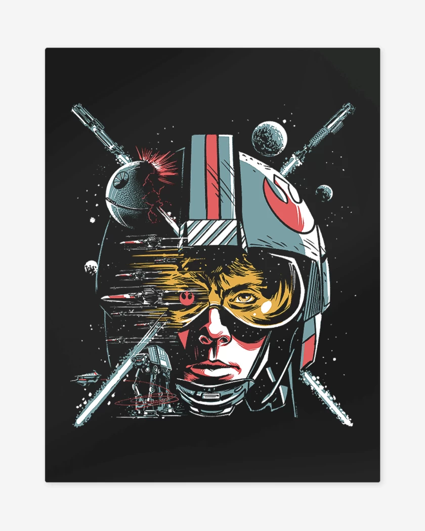 Print metalico Negro de Luke Skywalker Star Wars