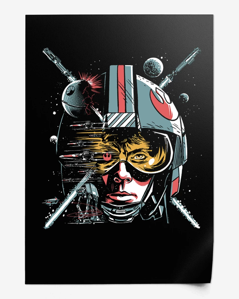 Print Negro de Luke Skywalker Star Wars