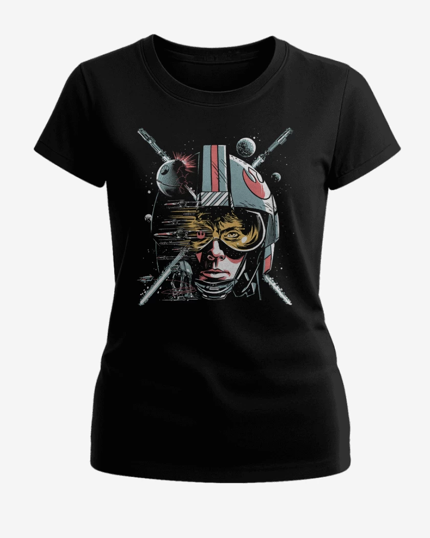 Polera de Mujer Negro de Luke Skywalker Star Wars