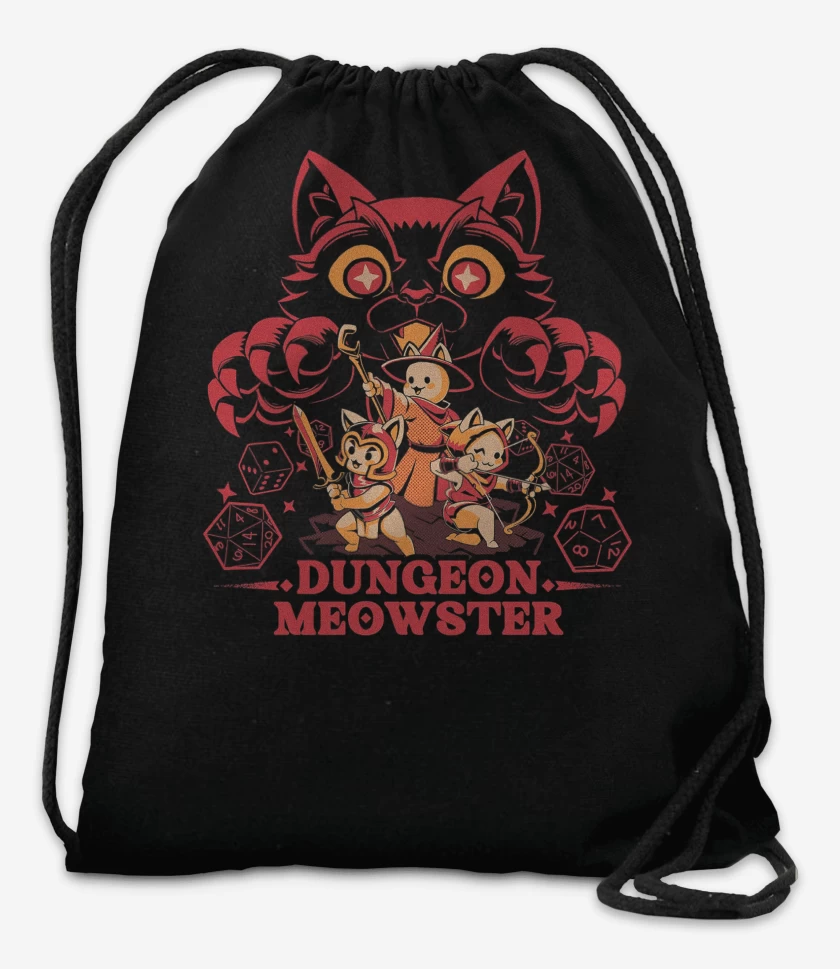 Mochila Negro de Calabozo y Gatitos
