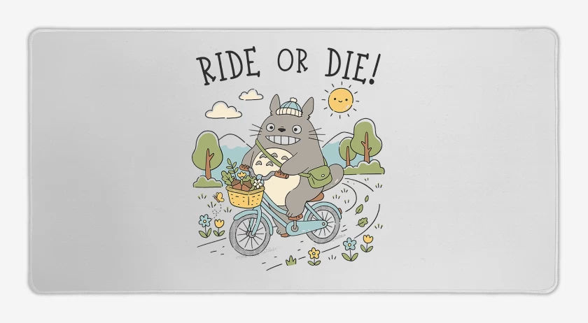 Mouse pad Gamer Blanco de Pedalea o Muere Totoro