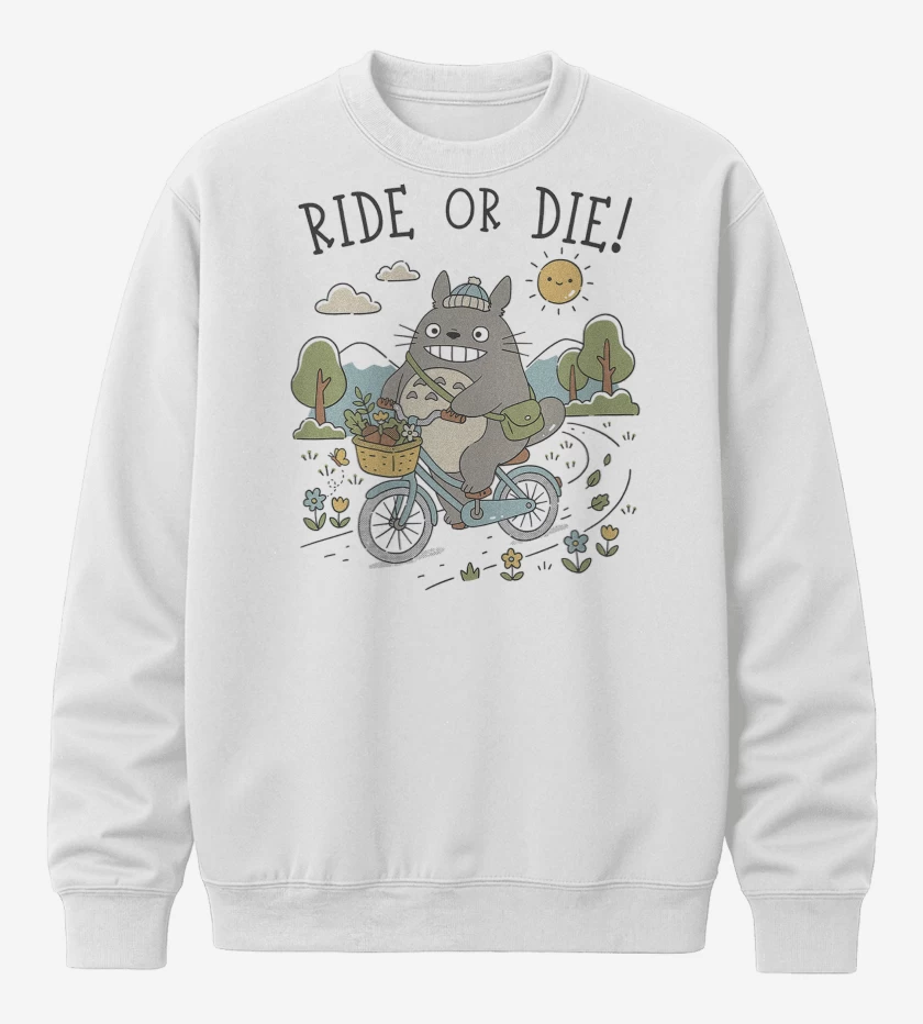 Poleron polo Blanco de Pedalea o Muere Totoro