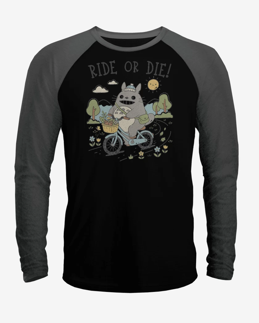 Polera Raglan Pedalea o Muere Totoro