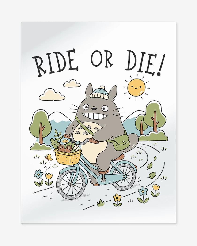 Print metalico Blanco de Pedalea o Muere Totoro