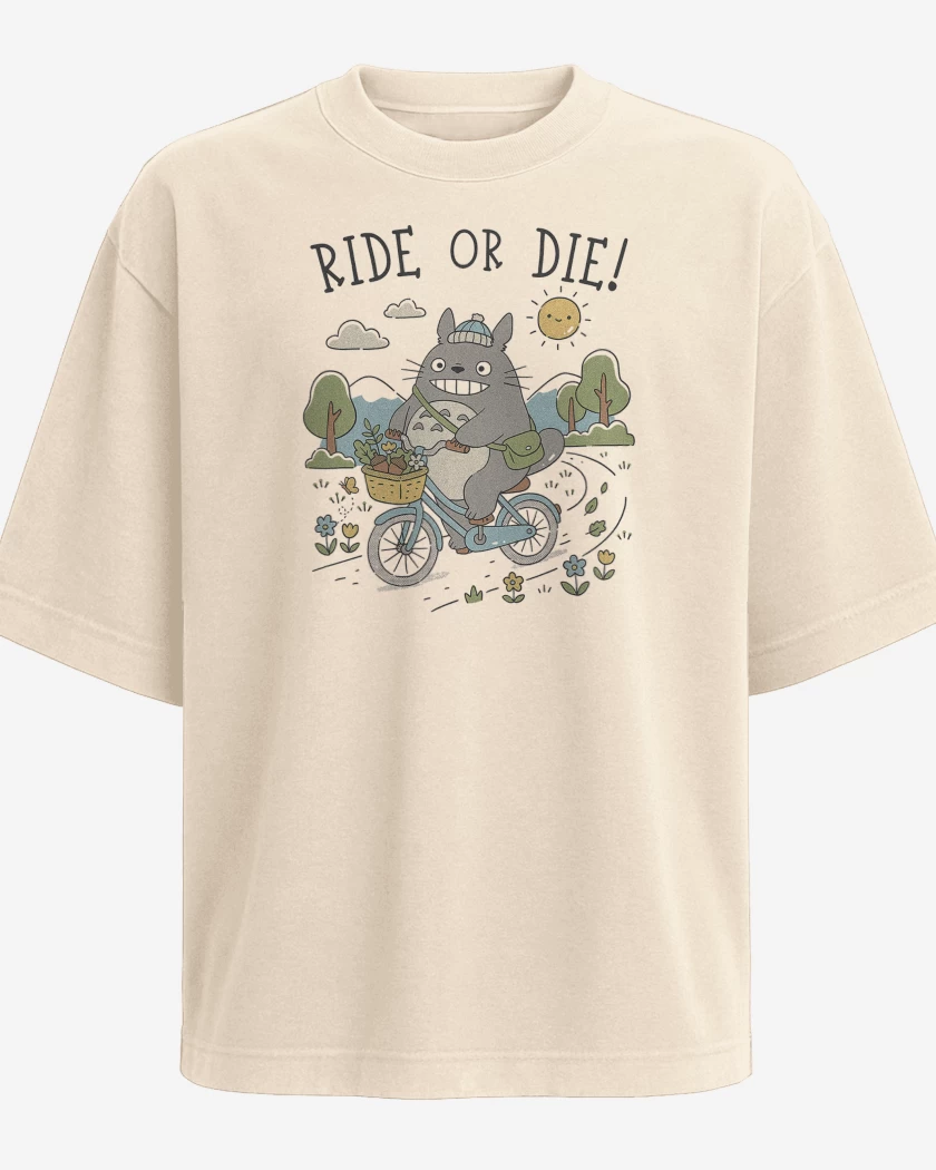 Polera Oversize Pedalea o Muere Totoro