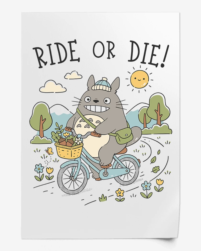 Print Blanco de Pedalea o Muere Totoro