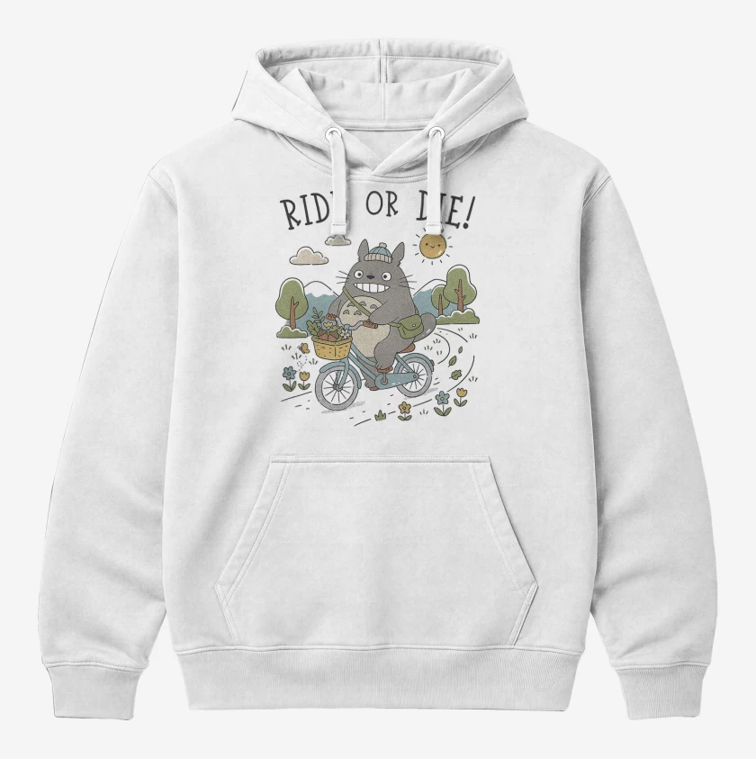 Polerón Canguro Blanco de Pedalea o Muere Totoro