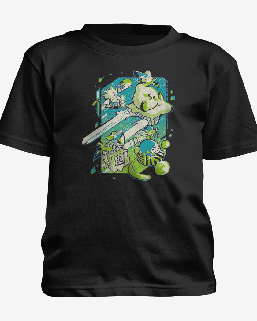 Polera de niño Negro de Kirby Velocidad