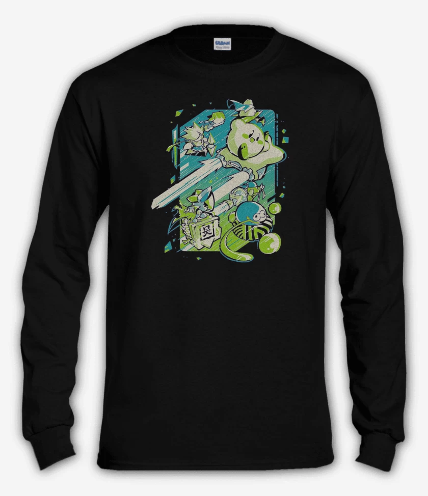 Polera manga larga Negro de Kirby Velocidad