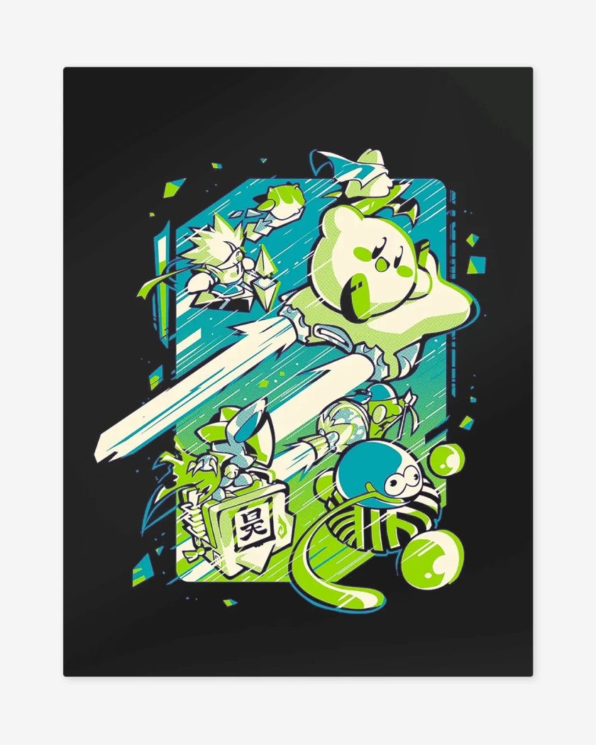 Print metalico Negro de Kirby Velocidad