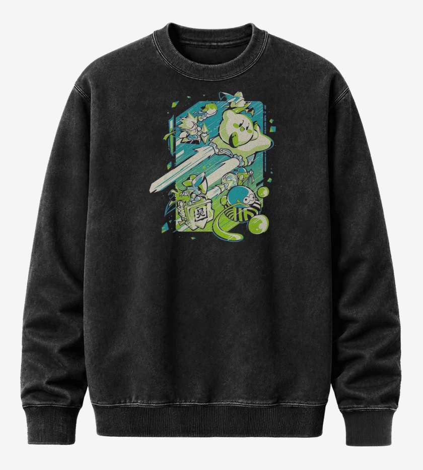 Poleron Polo Acid Wash Negro de Kirby Velocidad