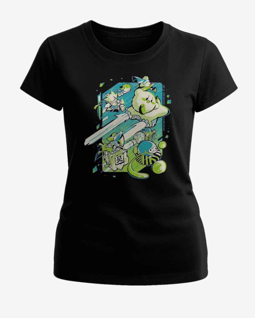 Polera de Mujer Negro de Kirby Velocidad