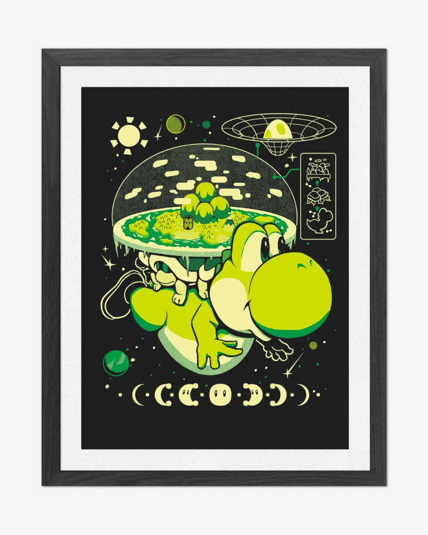 Cuadro decorativo Negro de Yoshi Island Nintendo