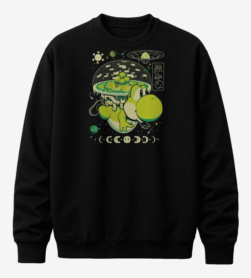 Poleron polo Negro de Yoshi Island Nintendo