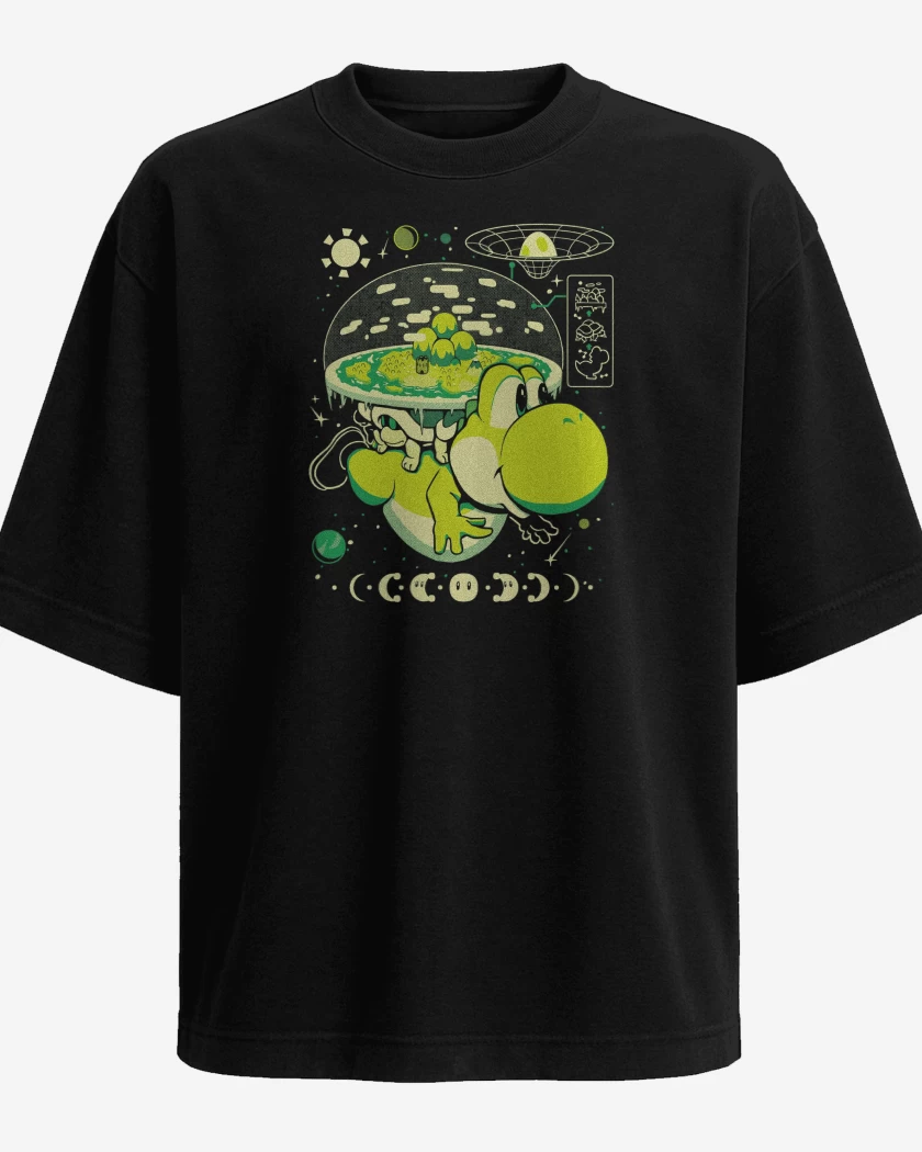 Polera Oversize Negro de Yoshi Island Nintendo