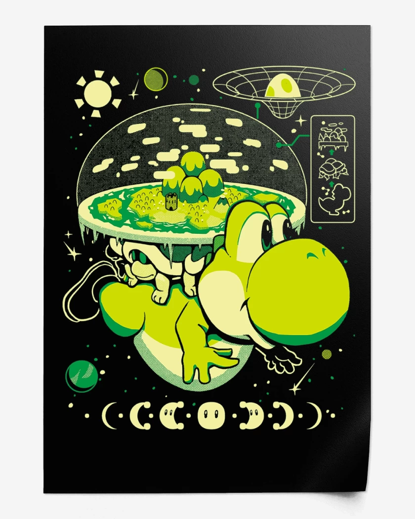 Print Negro de Yoshi Island Nintendo