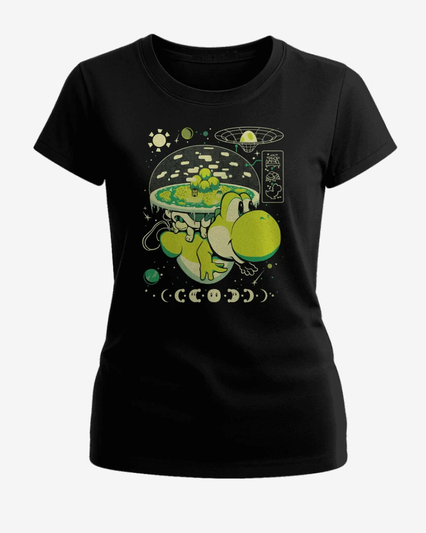 Polera de Mujer Negro de Yoshi Island Nintendo