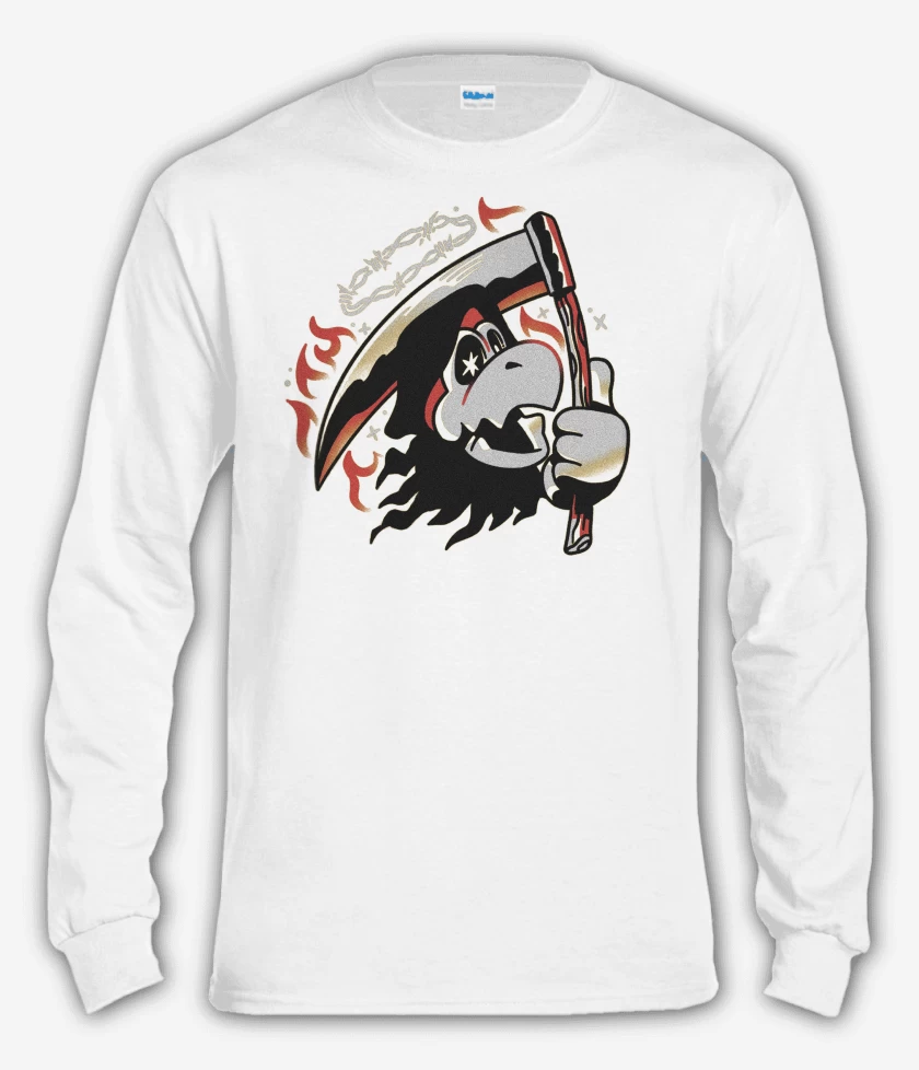 Polera manga larga Blanco de Mario Bros Koopa Muerte