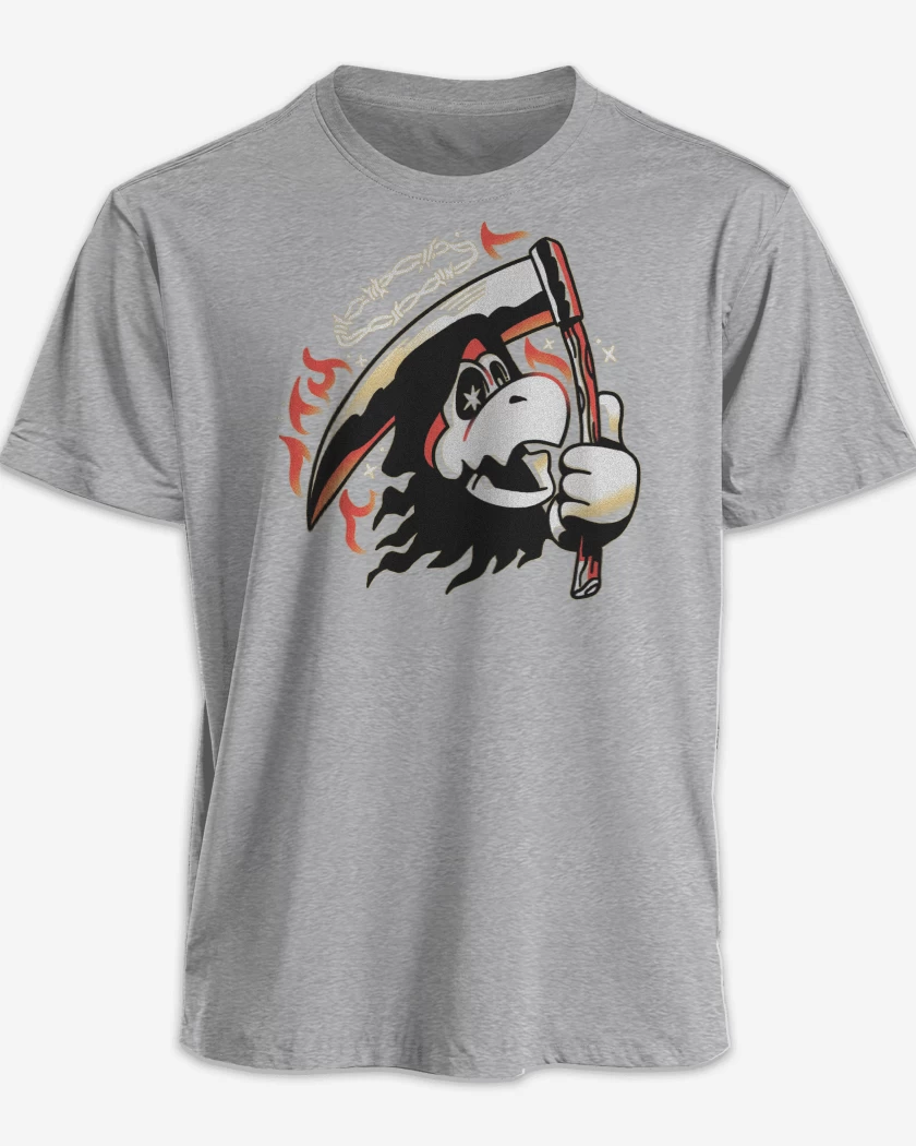 Polera premium Gris Melange de Mario Bros Koopa Muerte