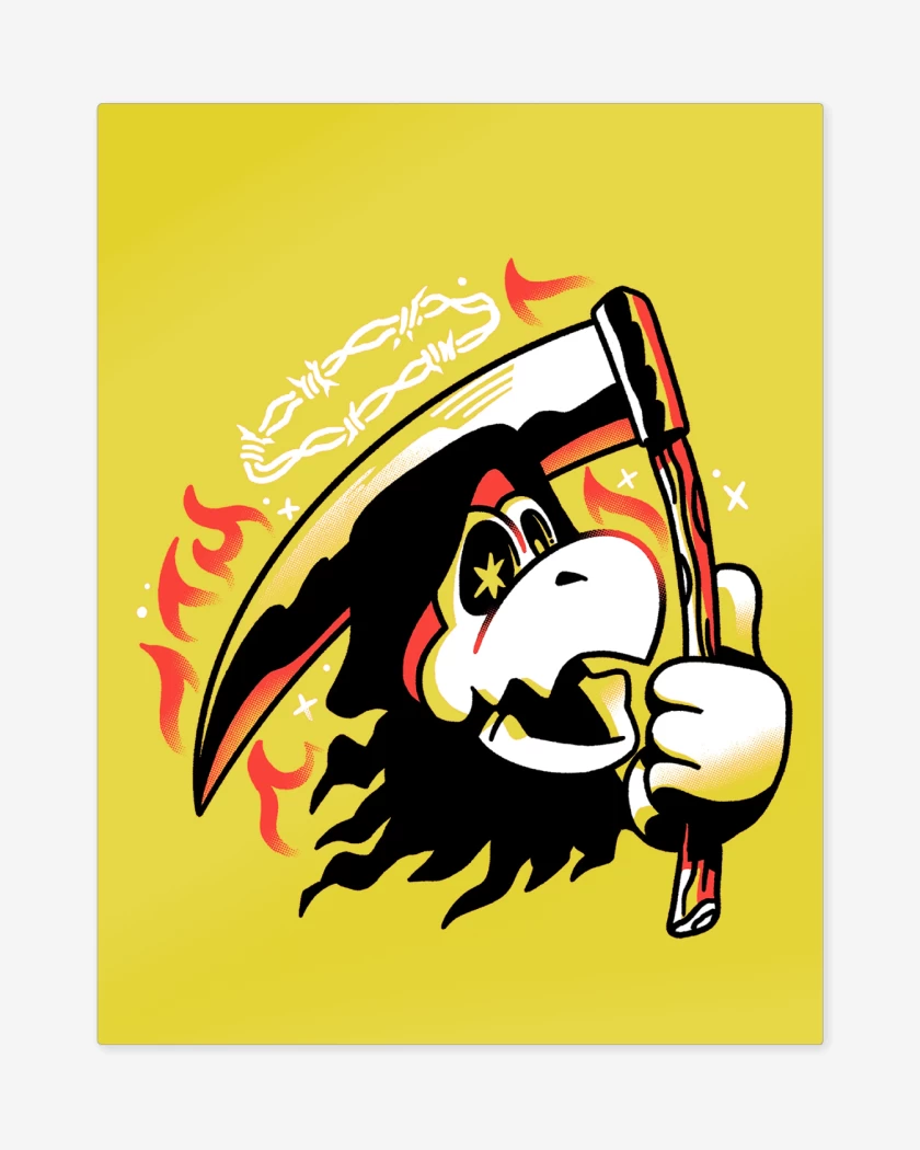 Print metalico Amarillo de Mario Bros Koopa Muerte
