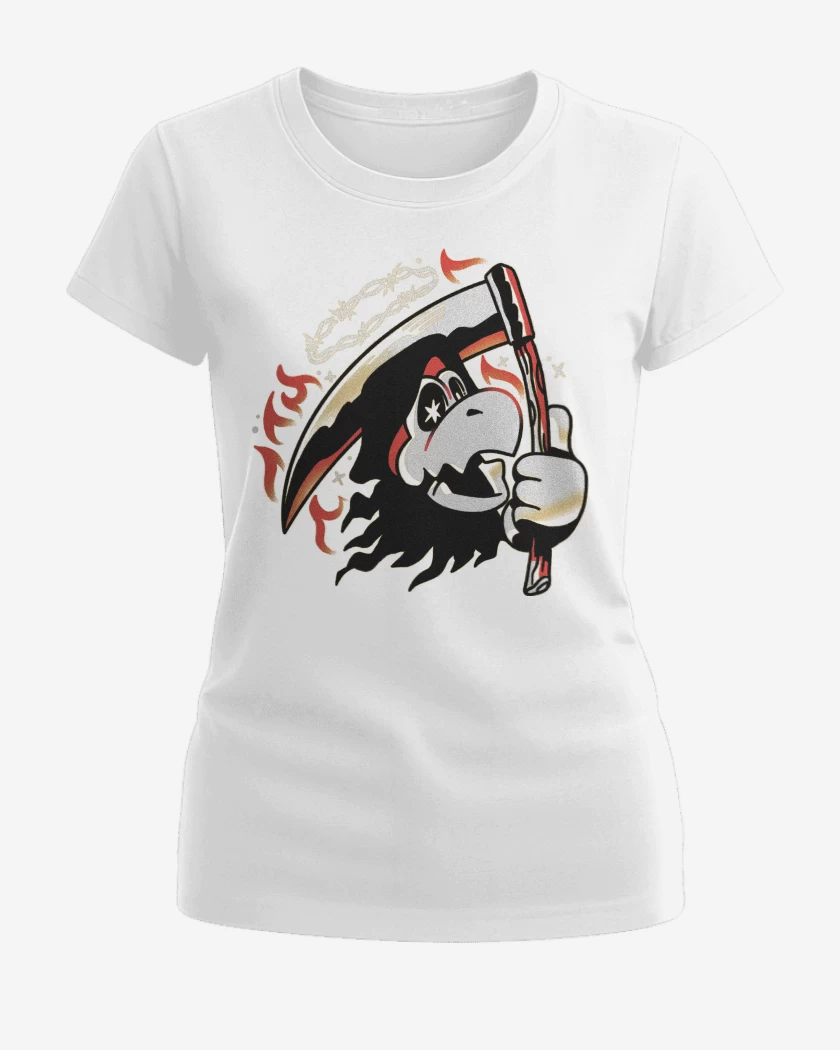 Polera de Mujer Blanco de Mario Bros Koopa Muerte
