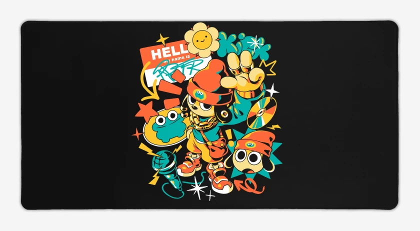 Mouse pad Gamer Negro de PaRappa the Rapper