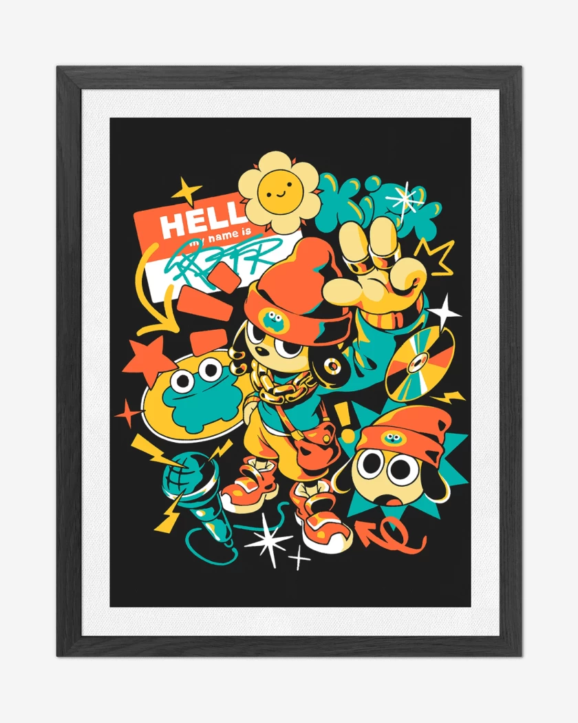 Cuadro decorativo Negro de PaRappa the Rapper