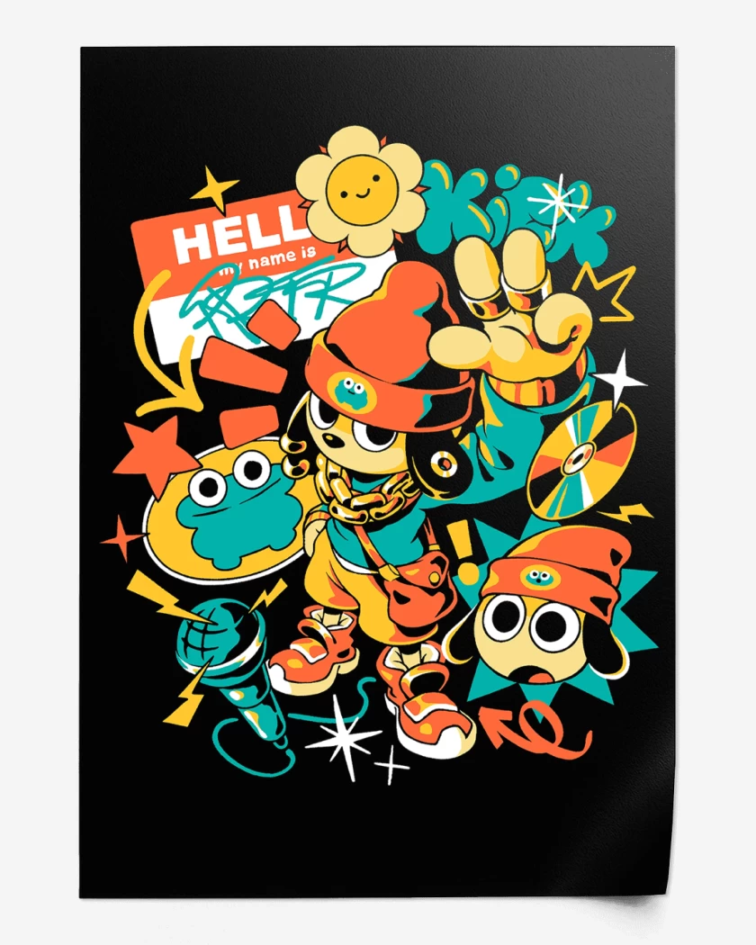 Print Negro de PaRappa the Rapper