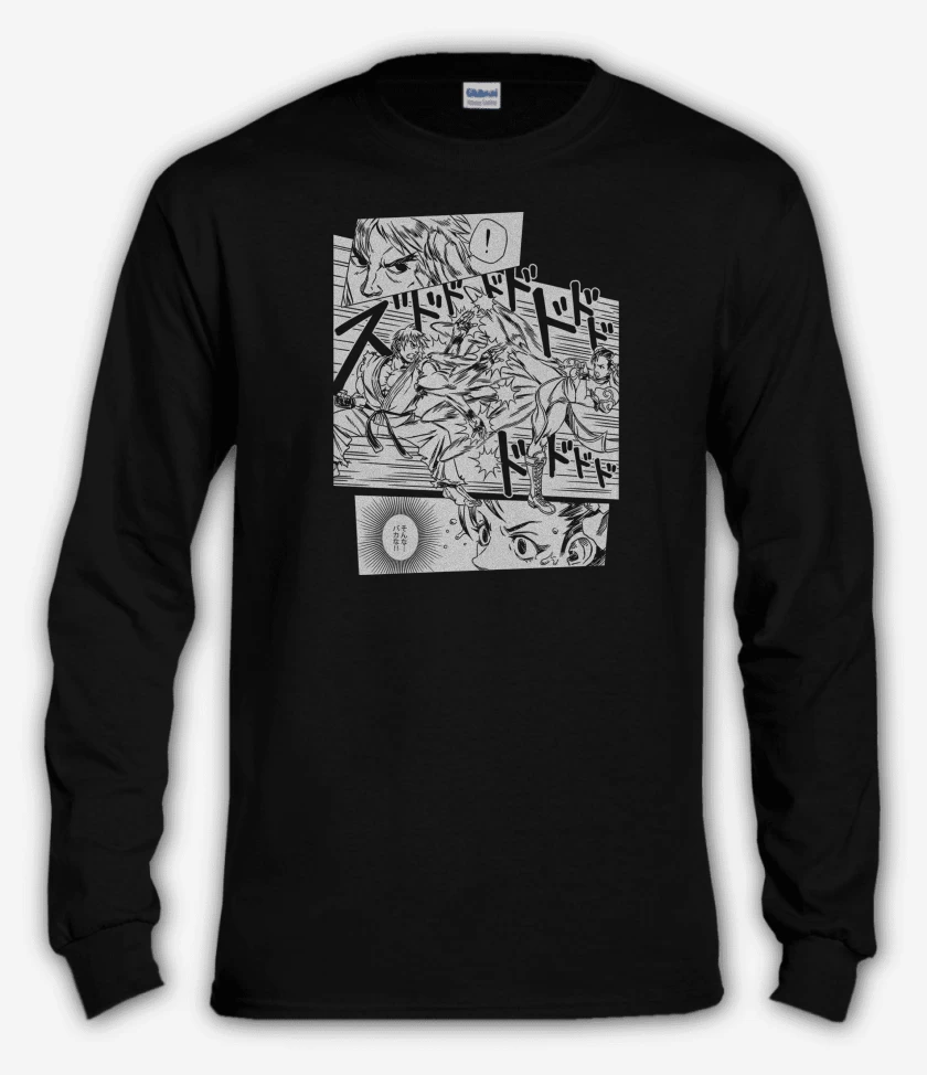 Polera manga larga Street Fighter Ken vs Chun Li