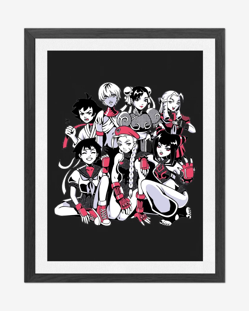 Cuadro decorativo Negro de Peleadoras Street Fighter