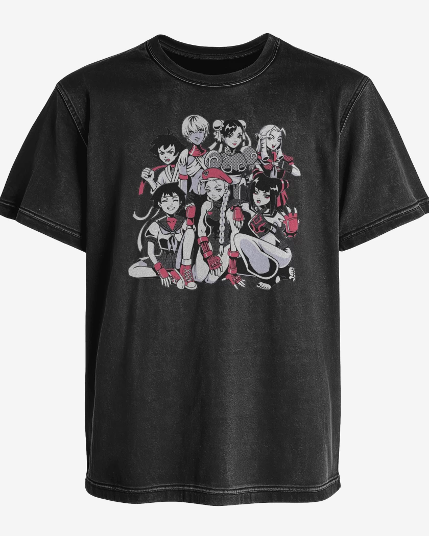 Polera desgastada Peleadoras Street Fighter
