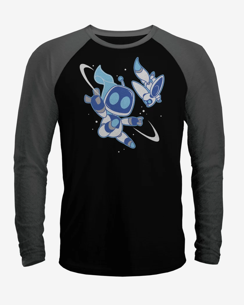 Polera Raglan Negro / Negro Heather de Astrobot