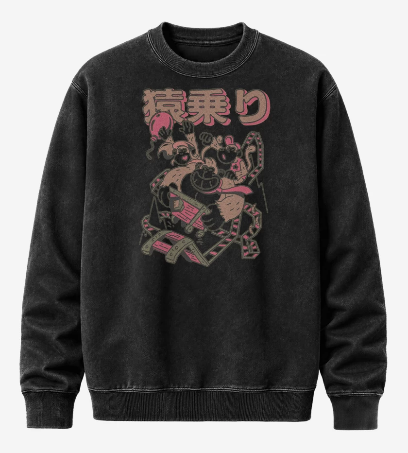 Poleron Polo Acid Wash Negro de Donkey Kong CARRITO