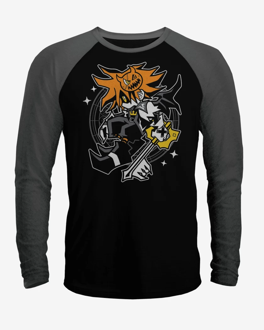 Polera Raglan Negro / Negro Heather de Sora Halloween 