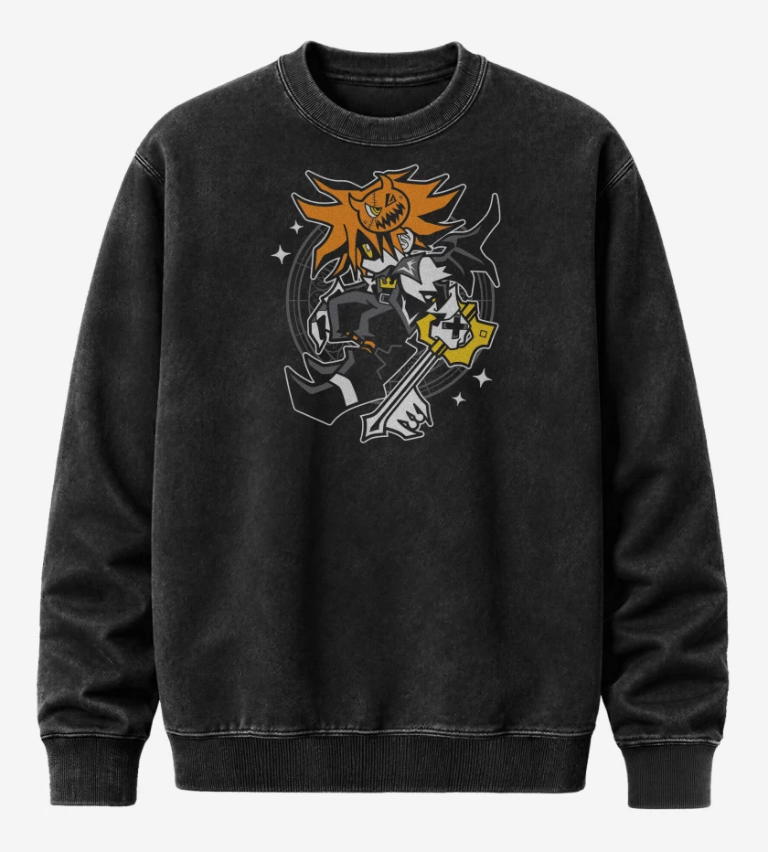 Poleron Polo Acid Wash Negro de Sora Halloween 