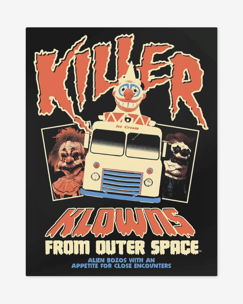 Print metalico Negro de Killer Klowns From Outer Space