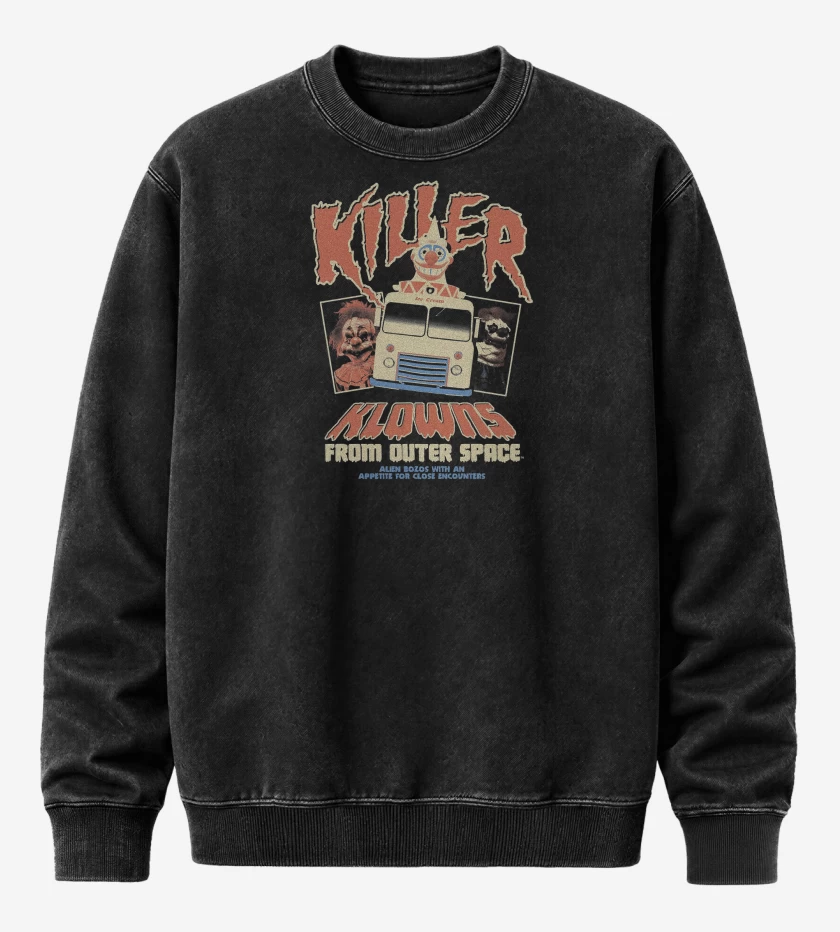 Poleron Polo Acid Wash Negro de Killer Klowns From Outer Space