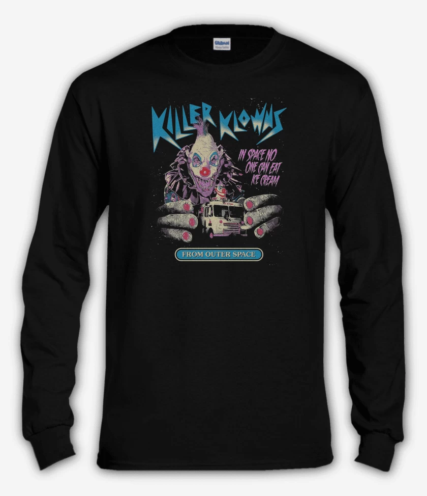 Polera manga larga Negro de Killer Klowns Klowzilla